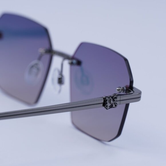 Palm Angels PERI10G QUARTZ 1007 Sunglasses Gunmetal Geometric Frame, Blue Lenses - Picture 10 of 11